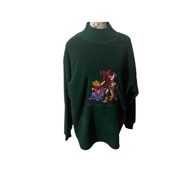Disney Sweaters - The Disney Store Green Winnie The Pooh and Friends Turtleneck Sweater Sz Large